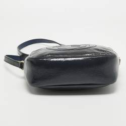 Pre Owned Gucci Dark Blue Patent Leather Small Soho Disco Crossbody Bag