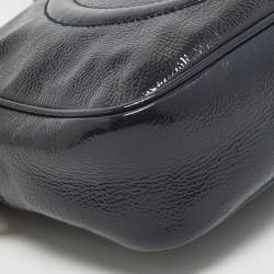 Pre Owned Gucci Dark Blue Patent Leather Small Soho Disco Crossbody Bag