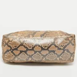 Pre Owned Gucci Beige Python Medium Chain Soho Shoulder Bag