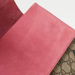 Pre Owned Gucci Beige GG Supreme Canvas and Suede Medium Dionysus Crystal Embellished Shoulder Bag