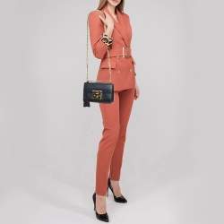 Pre Owned Gucci Black Leather Small Padlock Shoulder Bag