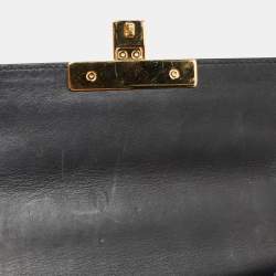 Pre Owned Gucci Black Leather Small Padlock Shoulder Bag