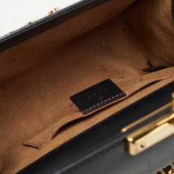 Pre Owned Gucci Black Leather Small Padlock Shoulder Bag
