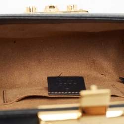 Pre Owned Gucci Black Leather Small Padlock Shoulder Bag