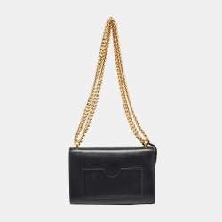 Pre Owned Gucci Black Leather Small Padlock Shoulder Bag