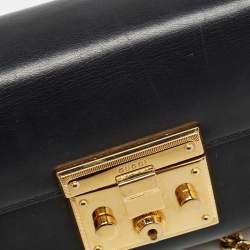 Pre Owned Gucci Black Leather Small Padlock Shoulder Bag