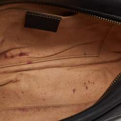 Pre Owned Gucci Black Matelassé Leather Small GG Marmont Shoulder Bag