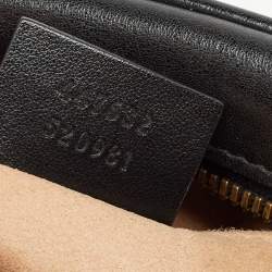 Pre Owned Gucci Black Matelassé Leather Small GG Marmont Shoulder Bag