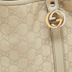 Pre Owned Gucci Beige Guccisima Leather Medium GG Twins Tote