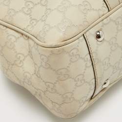 Pre Owned Gucci Beige Guccisima Leather Medium GG Twins Tote