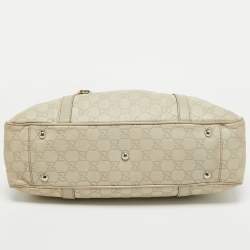 Pre Owned Gucci Beige Guccisima Leather Medium GG Twins Tote