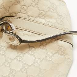 Pre Owned Gucci Beige Guccisima Leather Medium GG Twins Tote