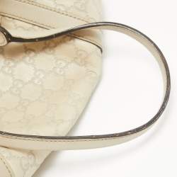 Pre Owned Gucci Beige Guccisima Leather Medium GG Twins Tote