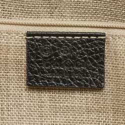 Pre Owned Gucci Black Leather GG Charm Tote