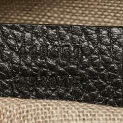 Pre Owned Gucci Black Leather GG Charm Tote