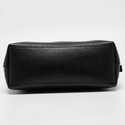 Pre Owned Gucci Black Leather GG Charm Tote