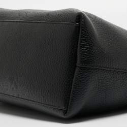 Pre Owned Gucci Black Leather GG Charm Tote