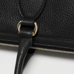 Pre Owned Gucci Black Leather GG Charm Tote