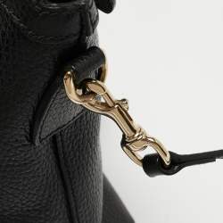Pre Owned Gucci Black Leather GG Charm Tote