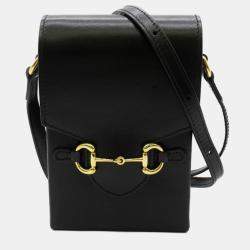 Gucci Black Leather Horsebit 1955 Mini Crossbody Bag