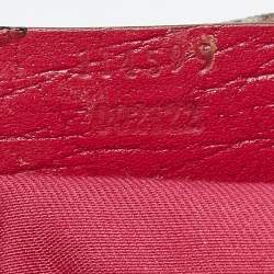 Pre Owned Gucci Beige/Pink GG Supreme Canvas and Leather Pochette Bag