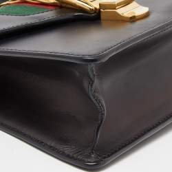 Pre Owned Gucci Black Leather Mini Sylvie Top Handle Bag
