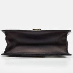 Pre Owned Gucci Black Leather Mini Sylvie Top Handle Bag