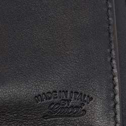 Pre Owned Gucci Black/Gold Suede Bamboo Wristlet Clutch