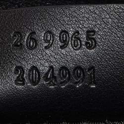 Pre Owned Gucci Black/Gold Suede Bamboo Wristlet Clutch