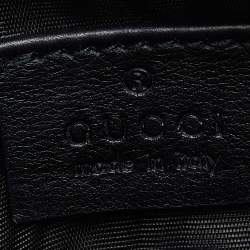 Pre Owned Gucci Black/Gold Suede Bamboo Wristlet Clutch