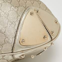 Pre Owned Gucci Gold Guccissima Leather Large Babouska Indy Hobo