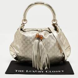 Pre Owned Gucci Gold Guccissima Leather Large Babouska Indy Hobo