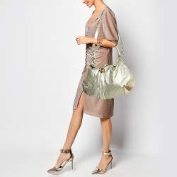 Pre Owned Gucci Gold Guccissima Leather Large Babouska Indy Hobo