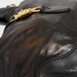 Pre Owned Gucci Black Leather Medium New Jackie Hobo