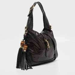 Pre Owned Gucci Black Leather Medium New Jackie Hobo