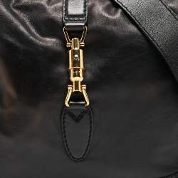 Pre Owned Gucci Black Leather Medium New Jackie Hobo