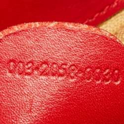 Pre Owned Gucci Red Leather Mini Vintage Bamboo Handle Backpack 