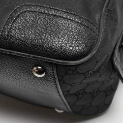 Pre Owned Gucci Black GG Nylon and Leather Princy Boston Bag