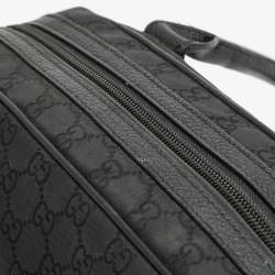 Pre Owned Gucci Black GG Nylon and Leather Princy Boston Bag