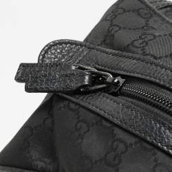 Pre Owned Gucci Black GG Nylon and Leather Princy Boston Bag