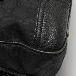 Pre Owned Gucci Black GG Nylon and Leather Princy Boston Bag