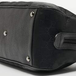 Pre Owned Gucci Black GG Nylon and Leather Princy Boston Bag