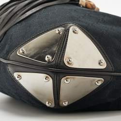 مملوكة مسبقًا Gucci Black GG Canvas and Leather Medium Babouska Indy Hobo