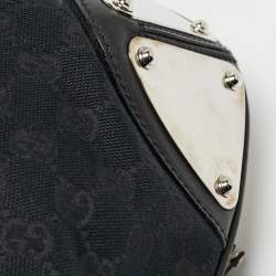 مملوكة مسبقًا Gucci Black GG Canvas and Leather Medium Babouska Indy Hobo