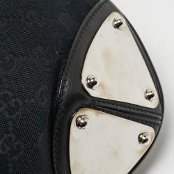 مملوكة مسبقًا Gucci Black GG Canvas and Leather Medium Babouska Indy Hobo