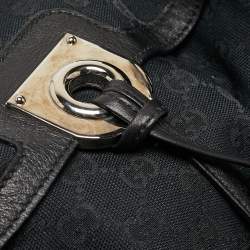 مملوكة مسبقًا Gucci Black GG Canvas and Leather Medium Babouska Indy Hobo