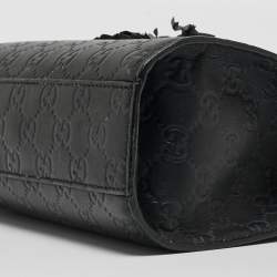 Gucci Black Guccissima Leather Small Emily Chain Shoulder Bag