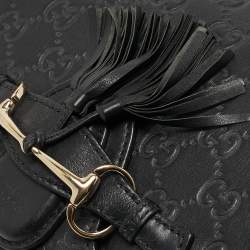 Gucci Black Guccissima Leather Small Emily Chain Shoulder Bag