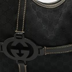 Gucci Black GG Canvas and Leather Royal Hobo