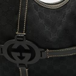 Pre Owned Gucci Black GG Canvas and Leather Royal Hobo